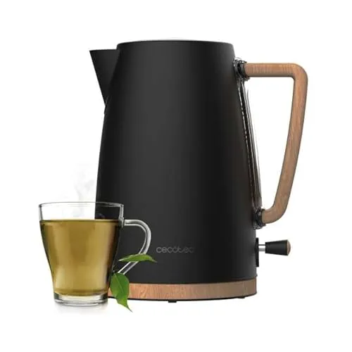 Cecotec Elektrischer Wasserkocher ThermoSense 200 Woody in schwarz von Cecotec