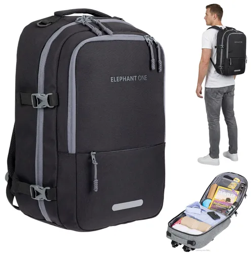 Handgepäck Rucksack Herren IATA Elephant Fly Medium Large - Praktischer Kabinenrucksack für Reisen, IATA-konform, mit 38 x 25 cm Laptopfach, leicht und kompakt, ideal für den Einsatz bei Flugreisen.