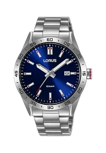 LORUS Quarzuhr RH961NX9 - Wasserdichte Armbanduhr für Herren und Damen - Armbanduhren, bis 10 bar wasserdicht mit leuchtenden Zeigern und Datumsanzeige, ideal für Sport und Alltag.