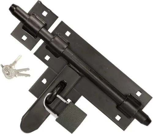 KOTARBAU Bolzenriegel 270 mm Mit Vorhängeschloss Links/Rechts Schubriegel Torschieber Überwurfriegel Beidseitig Torriegel Türriegel Türschlossriegel