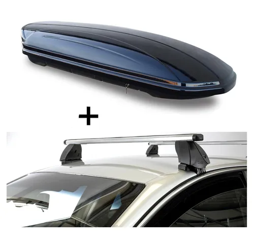 Dachbox VDPMAA580L+Dachträger K1P Alu für für Jeep Cherokee KL 5Türer ab 14