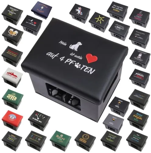 Bierkistensitz - Mein Hund ist Mein Herz - Sitzauflage für Bierkisten, verwandelt sie in bequeme Sitzgelegenheiten und ist ideal für Partys oder Gartenfeiern. Hochwertige Polsterung sorgt für maximalen Komfort und einfache Handhabung.