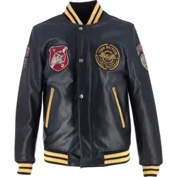 Von Dutch X Helstons Collegian Motorrad Lederjacke - Wasserdichte und atmungsaktive Motorradjacke aus robustem Rindsleder mit Protektoren für optimalen Schutz und sportlichen Stil.