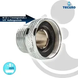 Aufnahme Adapter Für Ausläufe An Armaturen M22 X1 Auf 3/8 Zoll Außengewinde, Ms-verchromt - Tecuro