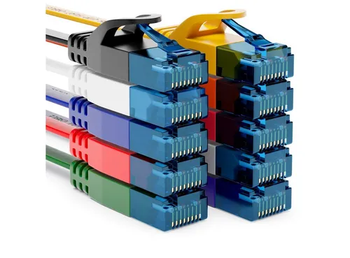 deleyCON 10x 0,5m CAT6 Flaches Netzwerkkabel 1,5mm Flachbandkabel U-UTP RJ45 LAN-Kabel