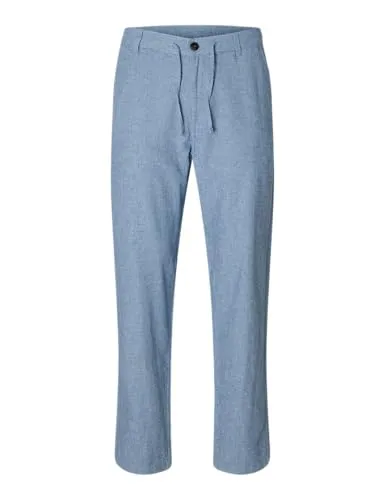 SELECTED HOMME Herren Hose Slim Tapered Leinenmix - Moderne Slim Tapered Hose aus Leinenmix, ideal für einen lässigen Look. Atmungsaktiv und bequem, perfekt für warme Tage.