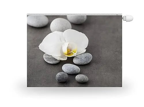 HUBDECO Magnetische Heizkörperverkleidung - 100x60 cm - Magnet Heizkörperabdeckung - Motiv Orchidee Weiß - Wasserdicht Erhöhte Abriebfestigkeit Paneel-Heizkörperabdeckung