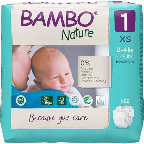BamboNature Babywindeln Größe 1 (2-4 kg)