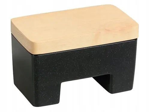 Practic Butterdose 16,5 x 10 x 10 cm mit Deckel und Wasserkühlung nach französischer Art | 100% Polypropylen, Deckel aus Buchenholz, frei von BPA