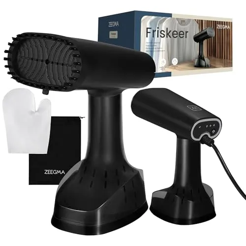 ZEEGMA FRISKEER 2-in-1 Dampfglätter - Dampfglätter und Bügeleisen in einem, 1640 W Leistung, schnelles Aufheizen in 30 Sekunden, ideal für Reisen mit großem Wassertank für bis zu 25 Minuten Nutzung.