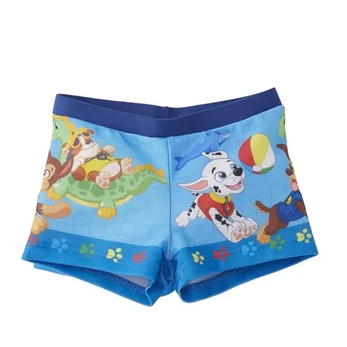 United Labels Paw Patrol Badehose für Jungen, Blau, 122-128, Badeshorts Kinder, Schwimmhose