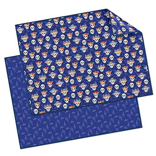 Brillenputztücher mit Motivdruck in verschiedenen Kombinationen (Días De Los Muertos, 2er Pack 30 x 40 cm)