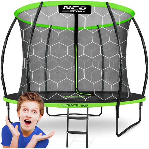 Neo-Sport Gartentrampolin 8FT mit Innennetz - Trampolin für Kinder, Ø 252 cm, mit sicherem Innennetz und verstärktem Rahmen. Ideal für aktive Spielstunden im Garten – sicher und langlebig.