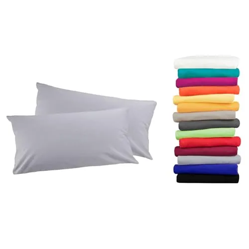 Moon 2er Pack Luxury Linon Kissenbezug 100% Baumwolle-grau-30x50