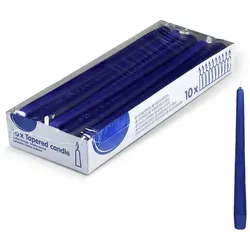 DeinPack 10 Spitzkerzen - Dunkelblau - Dekorative Haushaltkerzen - Brenndauer 8 Stunden