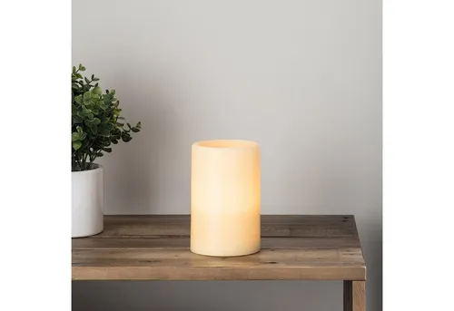 Lights4fun LED-Kerze LED Kerze Echtwachs Timer 15cm