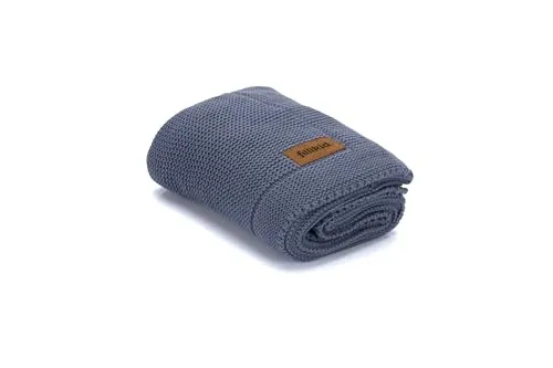 Babydecke Fillikid Strick 80x100 cm in Blau - Exklusive Babydecke aus 100% Baumwolle, weich und kuschelig. Ideal für gemütliche Stunden und sorgt für ein angenehmes Gefühl bei Ihrem Baby.