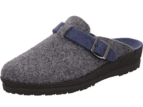 Rohde Damen Pantoffeln Hausschuhe Filz Neustadt-D 2284, Größe 42 EU, Farbe Grau - Hausschuhe mit rutschfester Aersoftsohle, perfekt für gemütliche Abende zu Hause