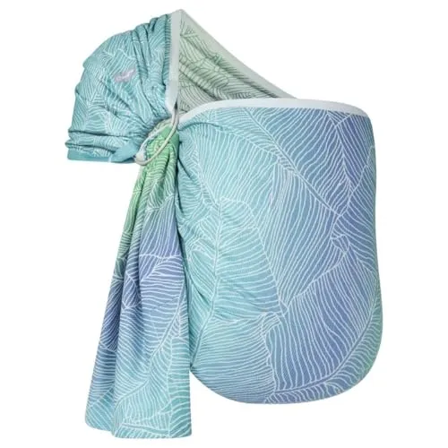 Hoppediz Ring-Sling Baby-Tragetuch, Design Grenada creme - Babytragen: 100 % kbA-Baumwolle für optimalen Tragekomfort, empfohlen von Hebammen, ideal für Neugeborene und Babys, fördert die Eltern-Kind-Bindung.