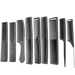 Bluelover Carbon Fiber Haarstyling Kamm-Set - Hochwertiges 9-teiliges Kamm-Set aus leichtem Carbon Fiber, hitzebeständig und ideal für präzises Styling. Die anti-statischen Eigenschaften reduzieren Frizz und sorgen für glänzendes Haar. Perfekt für kreative Frisuren!