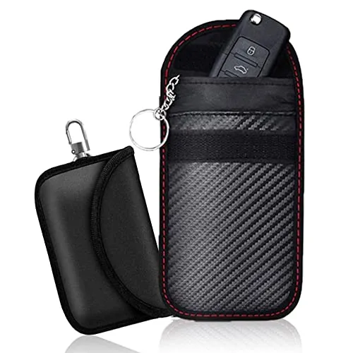 YIXISI 2PCS Autoschlüssel Tasche, RFID Funkschlüssel Abschirmung Schlüsseltasche, verhindert Auslesen von GSM/LTE/RFID
