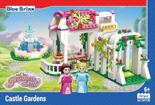 BlueBrixx Kids 107135 – Princess Leah: Schlossgarten aus Klemmbausteinen mit 261 Bauelementen