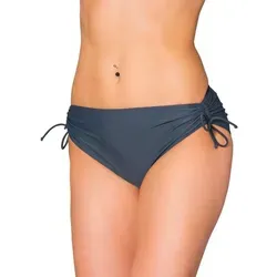 Aquarti Bikini-Hose Aquarti Damen Bikinihose mit Raffung und Schnüren grau 42