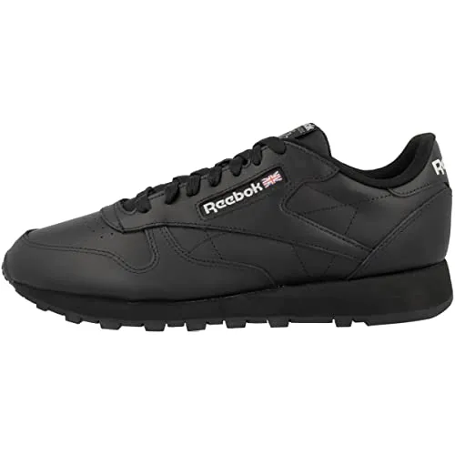 Reebok Unisex Classic Leather Sneaker - Cblack Cblack Pugry5, 36.5 EU, flache Absatzform und bequem für den Alltag