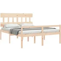 vidaXL Seniorenbett 160x200 cm aus Massivholz mit Kopfteil - Praktisches Seniorenbett aus Kiefer-Massivholz mit 45 cm Sitzhöhe für einfaches Ein- und Aussteigen. Bietet zusätzlichen Stauraum und stabilisiert die Matratze optimal.