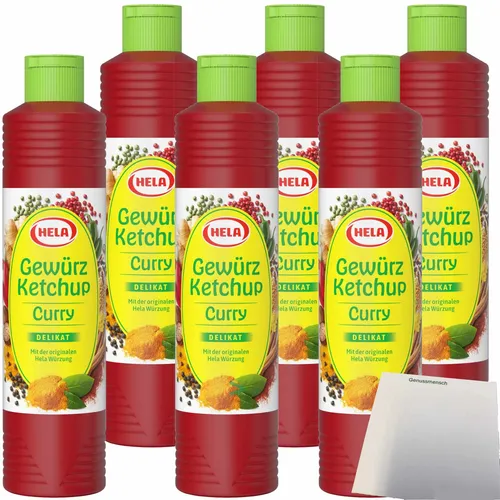 Hela Curry Gewürz Ketchup Delikat 6er Pack 6x800ml Flasche usy Block