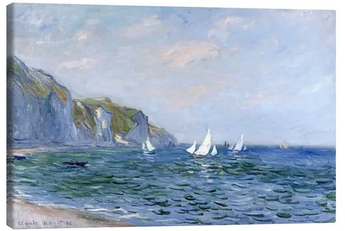 Posterlounge Wandbild Felsen und Segelboote in Pourville, Claude Monet, erhältlich als Poster, Leinwandbild, Wandsticker oder Acrylglasbild