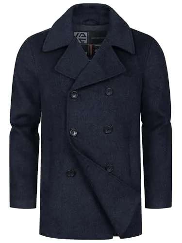 Indicode Herren INParade Klassischer Wollmix-Mantel | Eleganter Wintermantel für Männer Sky Captain, L - Hochwertiger Woll-Polyester-Mix sorgt für eine elegante Optik und hohe Strapazierfähigkeit. Mit Kontra-Knöpfen für zusätzliche Stabilität. Ideal für stilbewusste Männer, die Qualität schätzen.