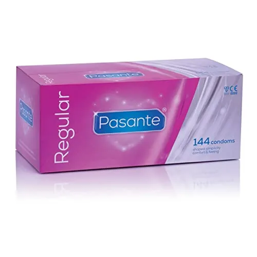 Pasante Regular Kondome 144 Stück - Durchsichtige Kondome für ein intensives Gefühl, ideal für sicheren und komfortablen Geschlechtsverkehr.