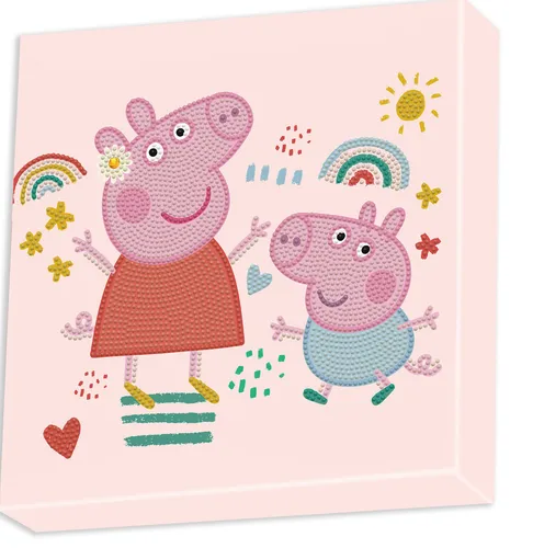 Diamond DIAMOND DOTS krybinis rinkinys pieimas deimantais Peppa Pig Happy Days, 2378 deimantai, DBX.089