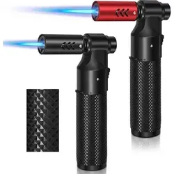 WANBRO 2er Set Küchenbrenner Jetflamme Butangas nachfüllbar - Vielseitiges 2er Set Fackelfeuerzeuge für die Küche und Outdoor. Mit einstellbarer Flamme und rutschfestem Design bieten sie Sicherheit und Komfort für Grillen, Backen und mehr.