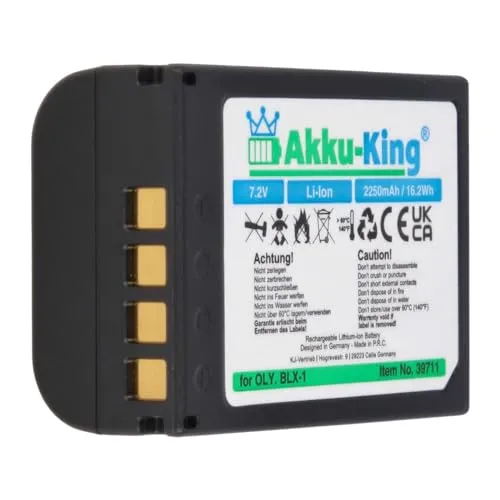 Akku kompatibel mit Olympus BLX-1 - Li-Ion 2250mAh - für OM System OM-1, OM-1 Mirrorless