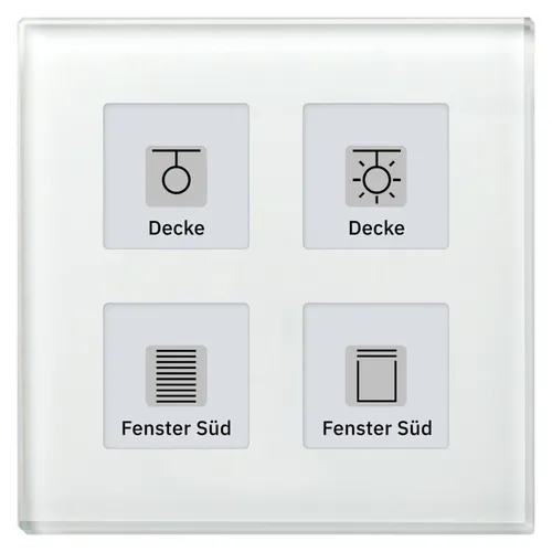 MDT RF-GTT4W.01 KNX RF+ Funk Glastaster 4-fach Plus mit Temperatursensor