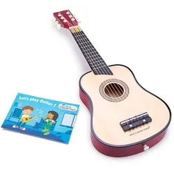 New Classic Toys Kindergitarre - ab 3 Jahren, aus Holz mit griffigem Design für kleine Kinderhände und inklusive Gitarrengurt