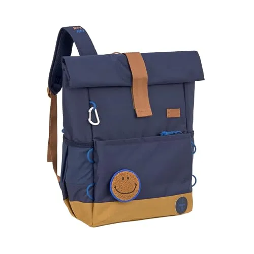 LÄSSIG Rucksack Medium Rolltop Backpack Set (2-tlg) blau - Schulranzen mit ergonomisch geformten Tragegurten, ideal für Schule und Freizeit. Mit einem Volumen von 12 l bietet er ausreichend Platz für alle wichtigen Utensilien.