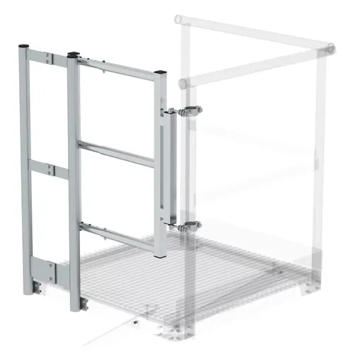MUNK Geländer mit Sicherungstüre - Verstellbares Geländer von 780 bis 1.200 mm, ideal für Sicherheit in Treppenbereichen und Eingängen.