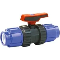 PE Rohr Verschraubung mit Kugelhahn 25mm für Trinkwasser - Zuverlässige PE Rohr Verschraubung mit PP Klemmverbinder und 25mm Kugelhahn für sichere Trinkwasserinstallationen. Robust, temperaturbeständig und einfach montierbar – ideal für private und industrielle Anwendungen.