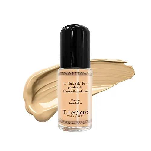 T.Leclerc Le Fluide de Hautfarbe Poudré 30 ml - Leichtes Make-up für einen natürlichen Teint - Make-up, sorgt für einen ebenmäßigen und strahlenden Teint, ideal für den täglichen Gebrauch.
