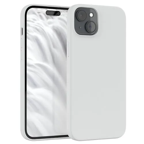 Produktbild EAZY CASE Premium Silikon Handyhülle kompatibel mit iPhone 15 Plus Slimcover mit Kameraschutz und Innenfutter, Silikonhülle, Schutzhülle, Bumper, Handy Case, Hülle, Softcase, Weiß