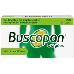 Buscopan Dragees 10mg - 100 Stück - Arzneimittel zur Linderung von Bauchschmerzen, rezeptfrei erhältlich und ideal für schnelle Erleichterung.