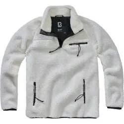 Brandit Teddyfleece Troyer XL in Weiß - Outdoor Fleecejacke für Herren mit hochflorigem, warmem Teddy-Fleece und atmungsaktivem Innenfutter für optimalen Komfort und Wärme.