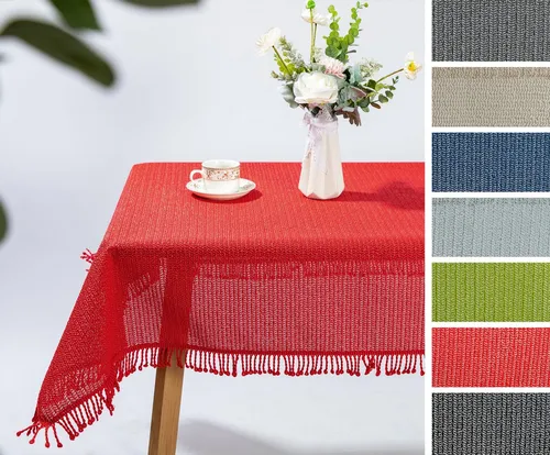 Beautex Tischdecke Moa Weichschaum Tischdecke mit Fransen Garten, Balkon, Terrasse (1-tlg)