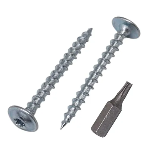 SKIR'CO (700 Stück) verzinkter Stahl 3,0 x 30 mm Holzschrauben, Metallschrauben, Wafer Kopf, Torx Kopf, selbstschneidend