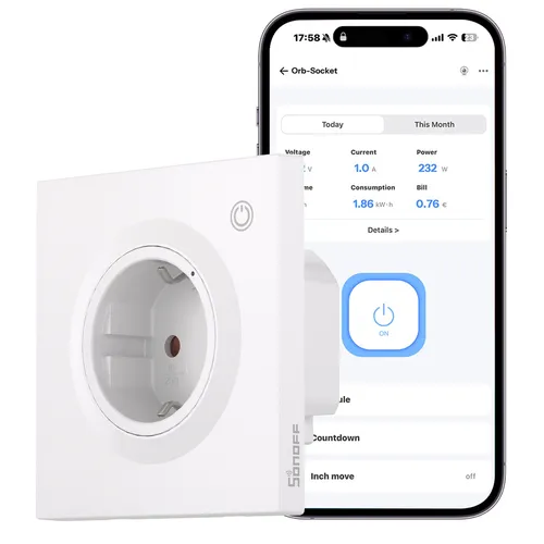 SONOFF WLAN Intelligente Wandsteckdose Smart Steckdose EU Matter Energiemessung