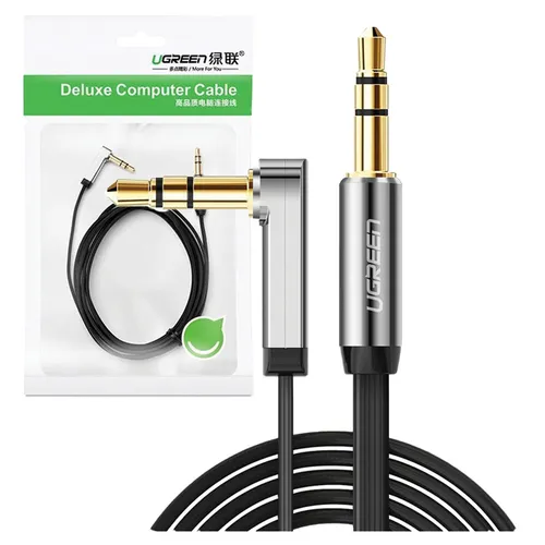 UGREEN AUDIOKABEL MINI JACK 3,5 MM AUX FÜR LAUTSPRECHER 5M FLACH ABGEWINKELT
