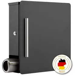 Haussmann Briefkasten BOX 220 Plus. rostfrei, pulverbeschichtes Stahlblech, inkl. 2 Schlüssel grau